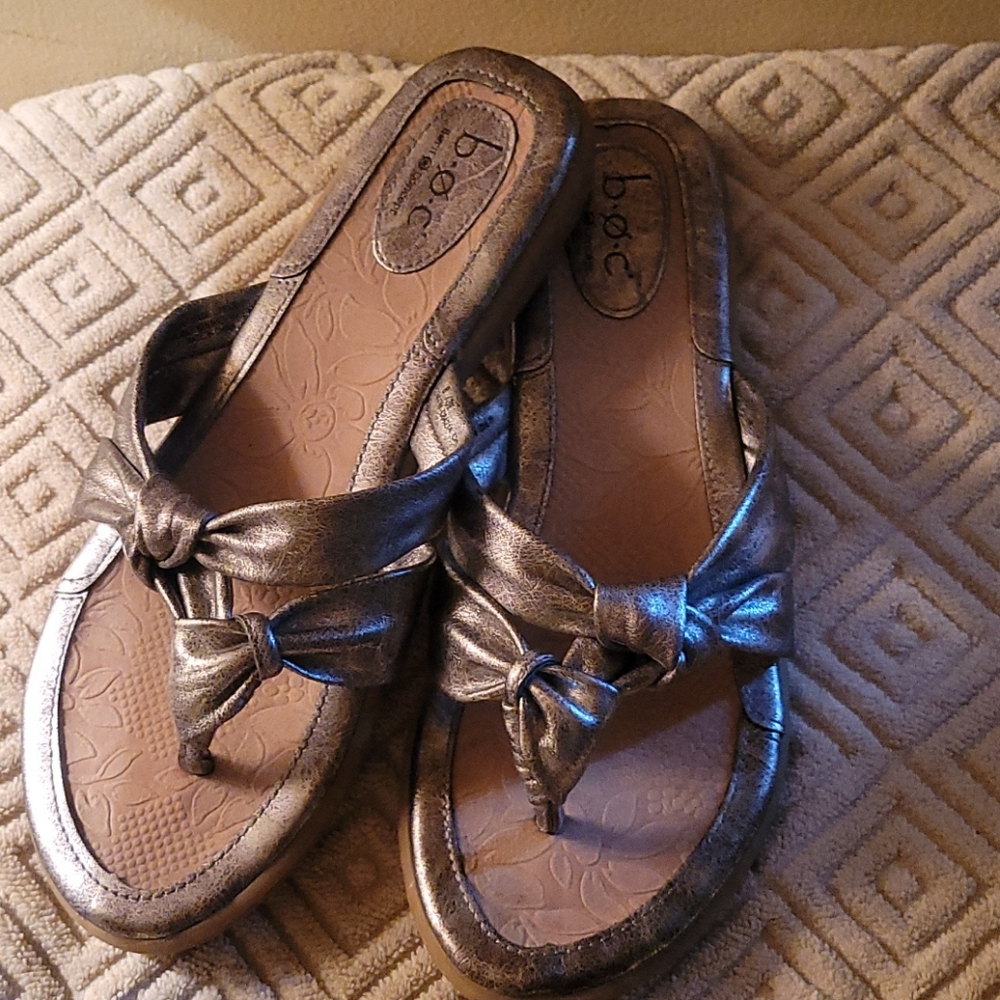 Born antique silver sandals